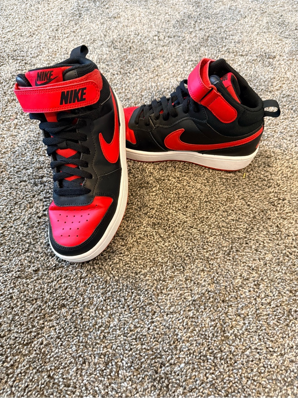 Size 6M/7.5W - Nike Dunk Court Borough Mid 2 Black Red Sneakers - CD7782-003